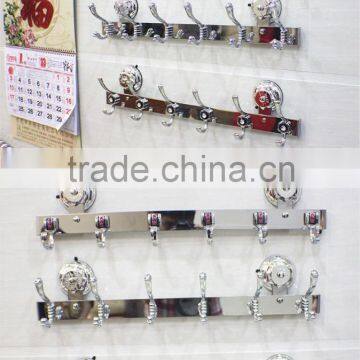 2016 No Drilling No Screw Easy Installation Stainless Steel Wall Mounted Hooks Rack Coat With Strong Vacuum Suction Hook photo-2
