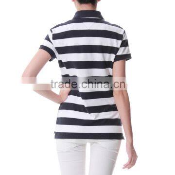 custom ladies Y/D strips polo t shirt made in China