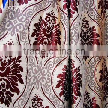 hot sale blackout red colour jacquard curtain fabric for Southeast Asia