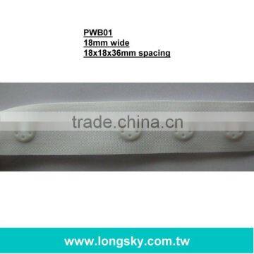 (#PWB01) Taiwan high class plastic polyester snappy button tape for clothing