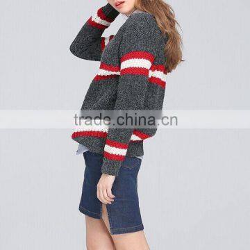 OEM Service Computer Knitted Pullover Adults Autumn Winter Varsity Sweater Women photo-2