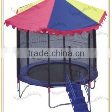 Round Shape Mini Size outdoor trampoline with Roof