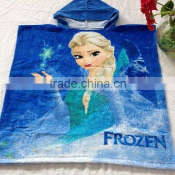 100% cotton Frozen children hooded bath towel