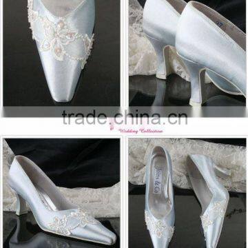 lace and beading WS-056 hot sell simple bridal wedding shose