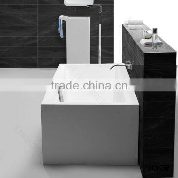 Flower shape new design freestanding acrylic bathtub / KKR tall solid surface bathtub