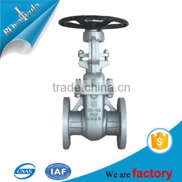 Manual casted gate structure valve in steel stainess steel 304 in ASTM standard