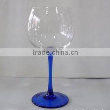 Balloon Wine Goblet Glasses with Blue Stem