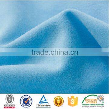 polyester tricot two sides plain dye brushed fabric