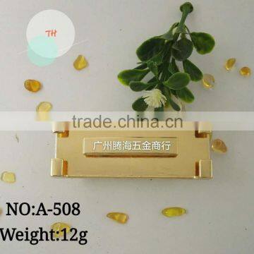 Rectangle light gold deluxe handle buckles leather accessory