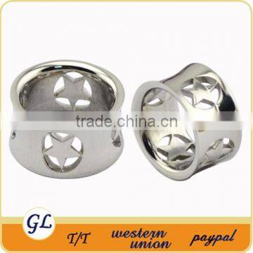 TP01974 Casting Body Piercing Star Flesh Tunnels , Stainless Steel Flesh Tunnel