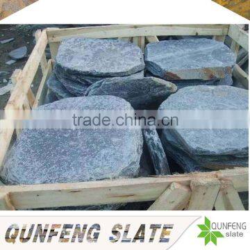 natural China black irregular shaped floor tile tumbled stone raw slate