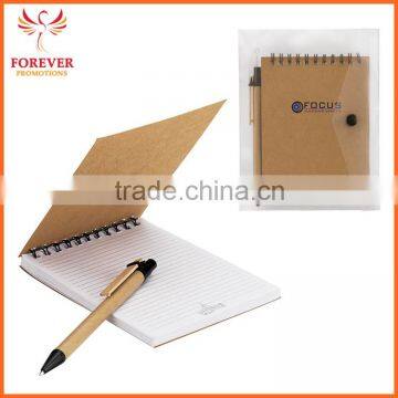 Eco Jotter And Pen 60 Sheets White Paper With Line Spiral Binding Custom Logo