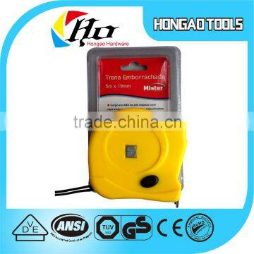 Hardware tools of Good packing yellow color two stop fiber measuring tape