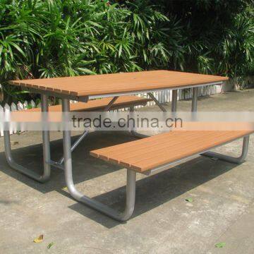 Recycled plastic wood outdoor picnic table and benches