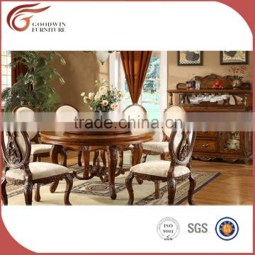 romatic Vitoria queen elegant ivory white solid wood 6 chairs dining table antique rococo dining room furniture set A16