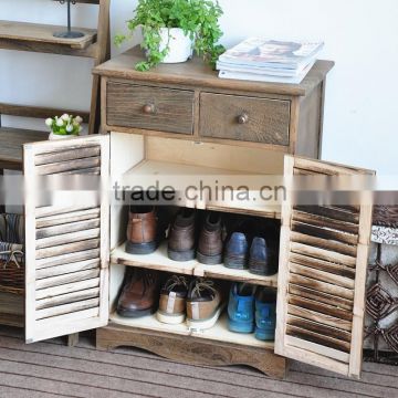 Luxury American style living room solid wood shoe cabinet