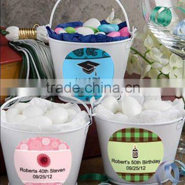 High Quality Mini Tin Pail With Personalized Sticker