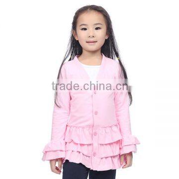 Autumn pink ruffles 95% cotton coat organic cotton baby clothing