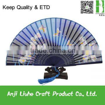 Foldable hand silk fabric dancing fans