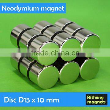 Strong disc magnets D15x10mm Rare Earth Neodymium cylinder magnet