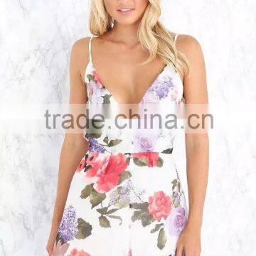 Cheap sexy V-neck spaghetti strap girls backless printing casual dress