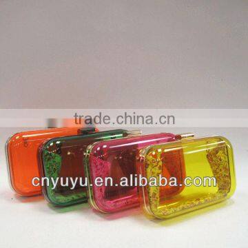 2014 colorful perspex clutch bag cosmetic case