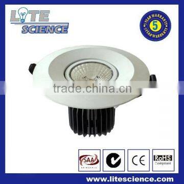 5 year warranty 12W Led downlights SAA Certificate