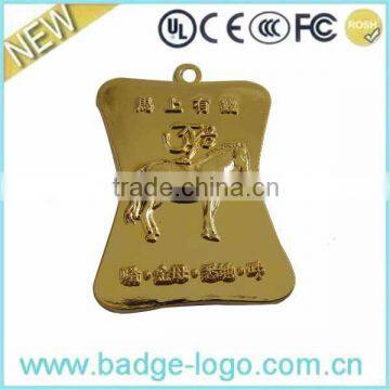 gold plated unique fashion brass dog tag