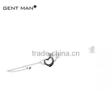 Fashion simple design for women wholesale stainless steel and ceramic bracelet made in China,heart and heart connected bracelet