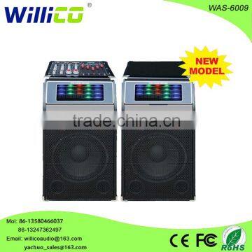 New Model Wooden Active Stage Speaker with light WAS-6009