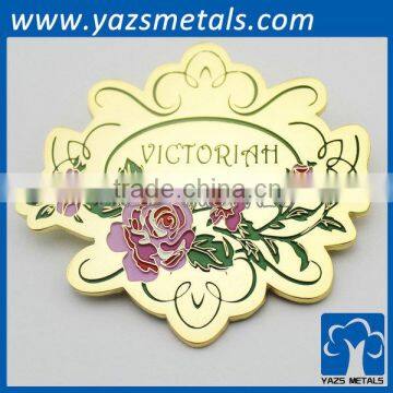 customized mirror surface gold label