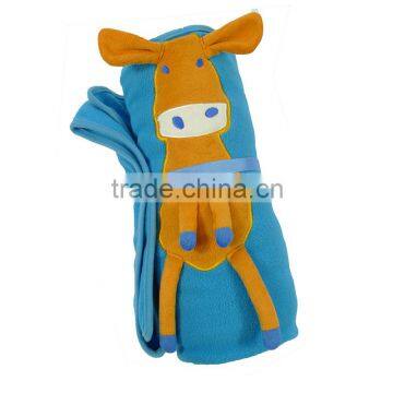 Orange Horse with Ribbon Anti-pilling Polar Fleece Blanket