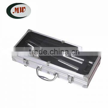 3 Pcs Stainless Steel Barbecue Set,shovel,fork,clamp,aluminium Box photo-3