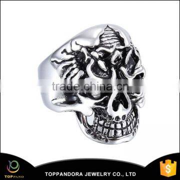 mens diamond/ natural ruby skull wedding ring