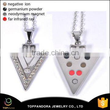 New arrival fashion design high quality silver plating lucky jewelry 316L stainless steel triangle pendant