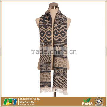Women Vintage Winter Warm Oblong Jacquard Viscose Scarf