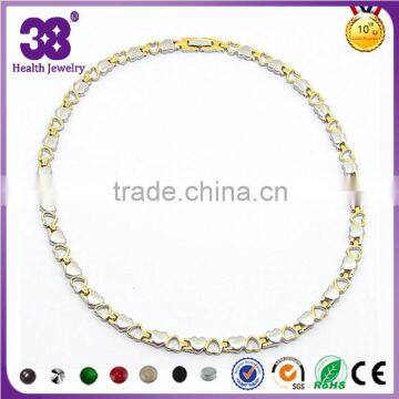 Popular heart mesh designed chain necklaces with titanium custom chain necklaces