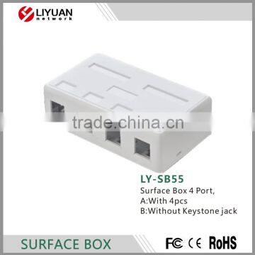 LY-SB55 blank mount box Surface Mount Box 4 port surface mount RJ45 Boxes