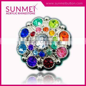 Orange and Black Rhinestone Flower Embellishments Buttons photo-3