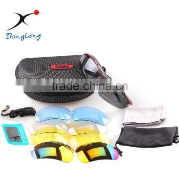 Dust proof hot selling sport cycling sunglasses with 5 lenses