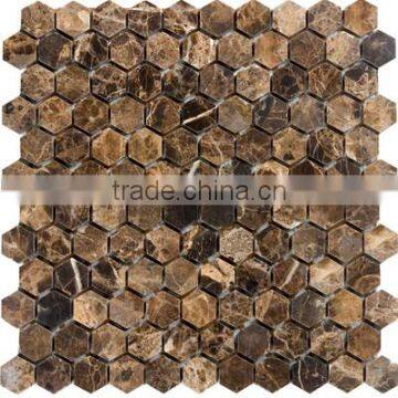 Polished Dark Emperador Marble Mosaic Picture photo-2
