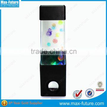 LED light marble mini aquarium water dancing subwoofer speaker with usb charger(F-1218M)