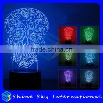 1.5W Energy Saving Skull Shaped LED Night Light Party Decoration Night Light 7 colors Change