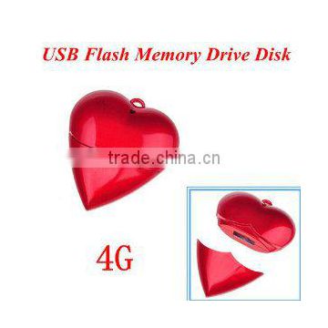 Red Heart Shape 4GB USB Flash Memory Drive Disk,flash drive usb HEART shape