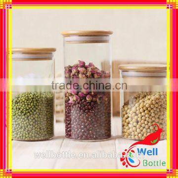 500ml glass jar made in china glass storage jar online shopping glass spice jar with bamboo lid