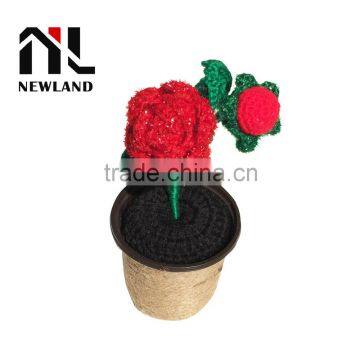 Hot selling home decor crochet flower crochet rose