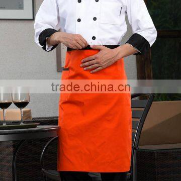 Cooking Orange Cotton Waist Apron With One Pocket