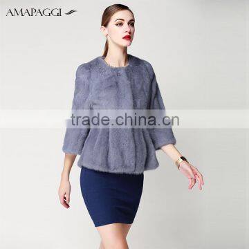 hot sale short grey natural fur coat mink