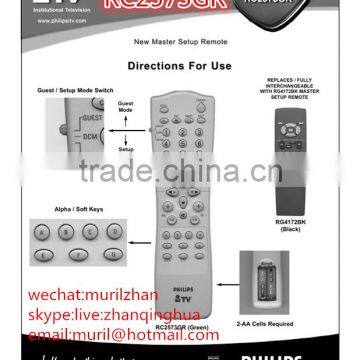 Original Green 39 Keys RC2573GR Remote Control for Philipss 2-AA Cells Requied RC2573/01 DIRECTION TO USE RM-3108 RG4172BK Black