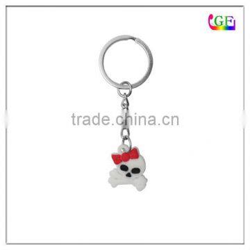 Charming skull design silicone wholesale keychain parts